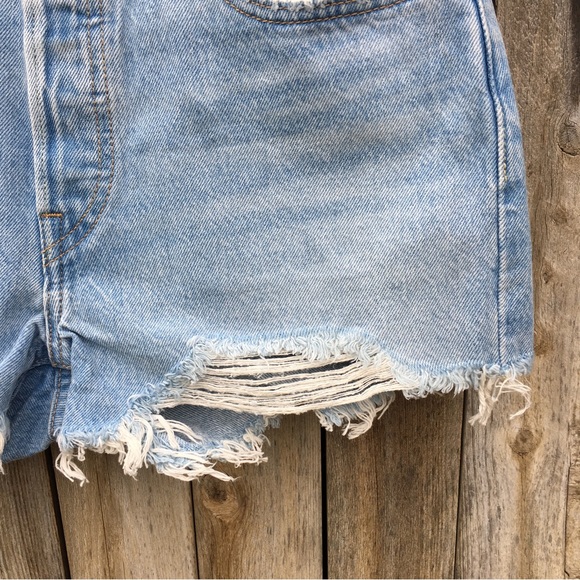 NWT Levi’s 501 High Rise Cutoff Denim Shorts Cotton Luxor Heat 27 - Picture 7 of 16